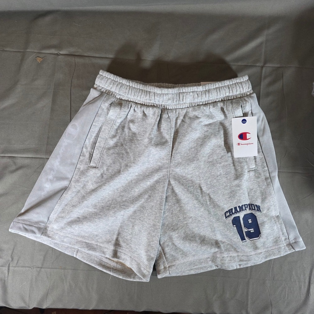 Champion Mens Heritage Hoops Varsity Shorts Oxford Grey CPM262SH06002 Size S NWT